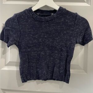 black and blue crop top
